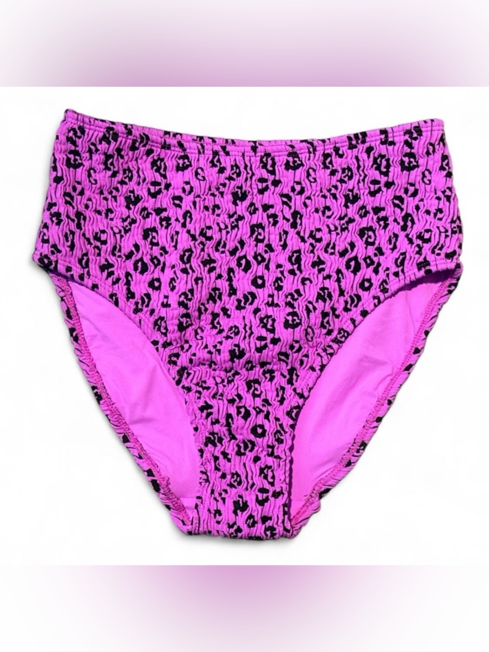Good American Pink Leopard Print Bikini Bottoms NWOT